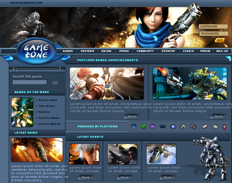 游戲網(wǎng)站設(shè)計(jì)