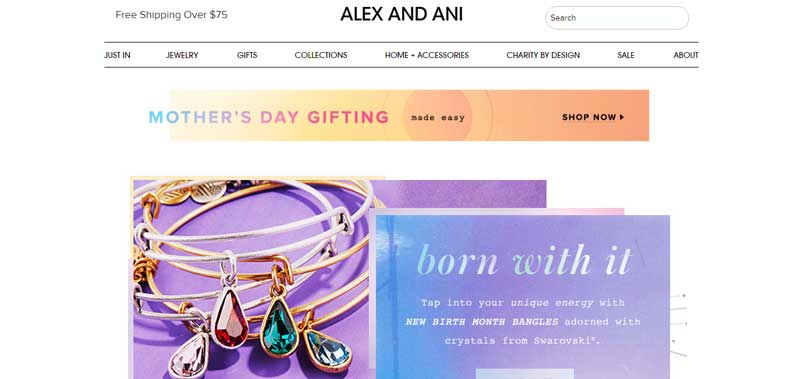 珠寶網(wǎng)站設計實例–Alex and Ani
